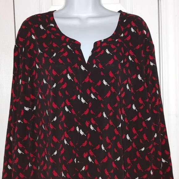 Catherines  black shirt with cardinals   Sz 4X   (30/32) - Picture 3 of 5